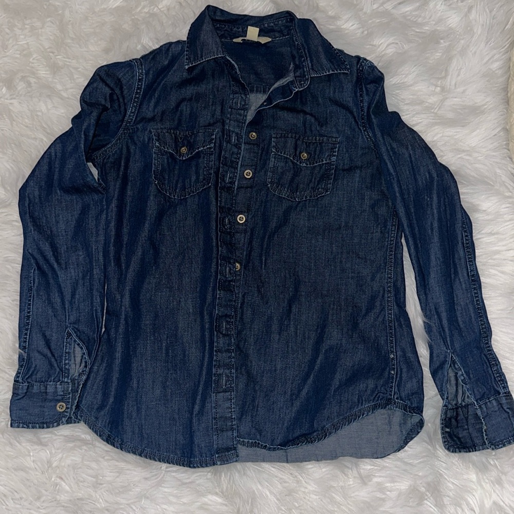 Banana republic button up denim shirt.